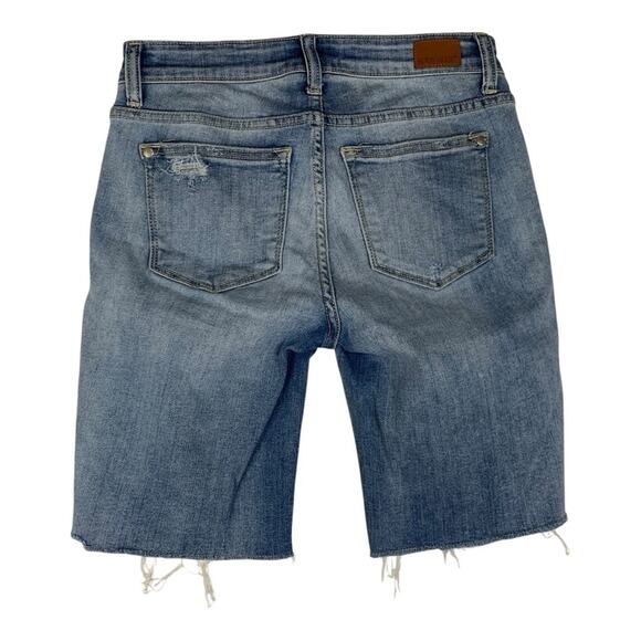 Judy Blue womens size small Denim Shorts jeans Bermuda distressed cut off 8in bl - Picture 2 of 11